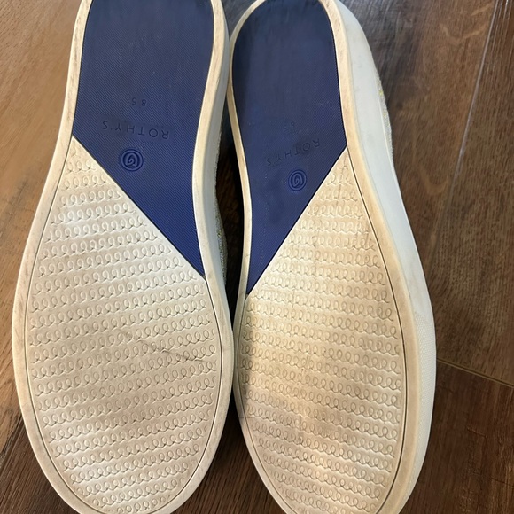 ROTHY'S The Sneaker Lemon Yellow Honeycomb RETIRED Sz 8.5 Washable Knit Slip On - Picture 8 of 10